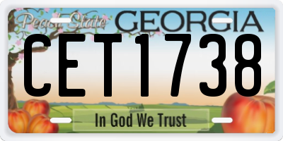 GA license plate CET1738