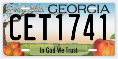 GA license plate CET1741