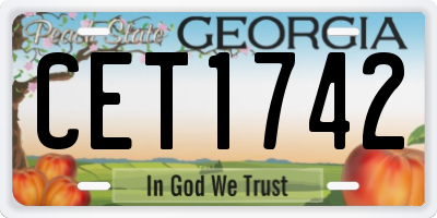GA license plate CET1742