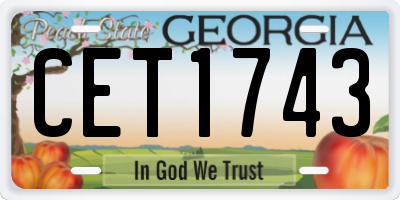 GA license plate CET1743