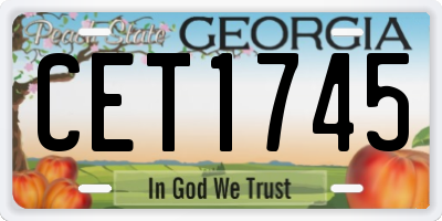 GA license plate CET1745