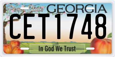 GA license plate CET1748