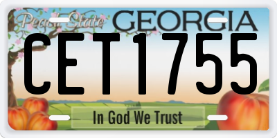 GA license plate CET1755