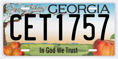 GA license plate CET1757