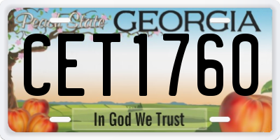 GA license plate CET1760