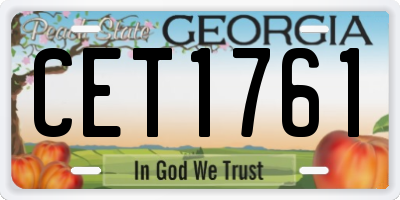 GA license plate CET1761