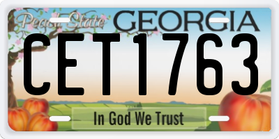 GA license plate CET1763