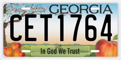 GA license plate CET1764