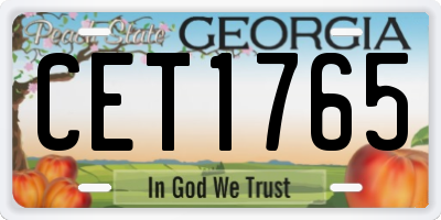 GA license plate CET1765