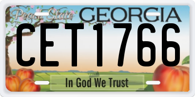 GA license plate CET1766