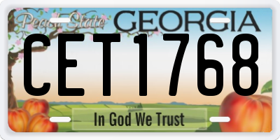 GA license plate CET1768