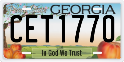 GA license plate CET1770