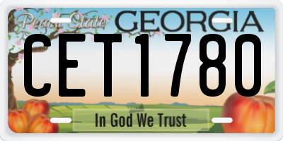GA license plate CET1780