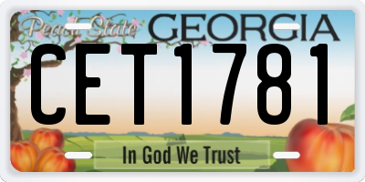 GA license plate CET1781