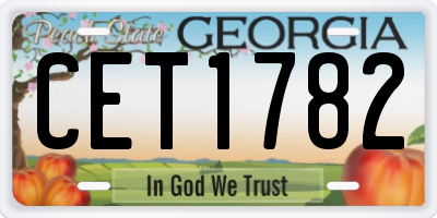 GA license plate CET1782