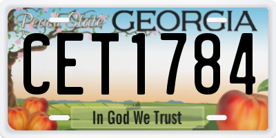 GA license plate CET1784