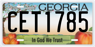 GA license plate CET1785