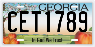 GA license plate CET1789