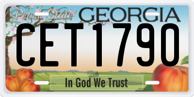 GA license plate CET1790