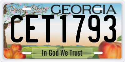 GA license plate CET1793