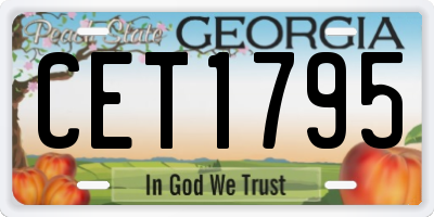 GA license plate CET1795