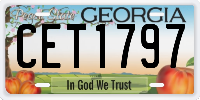 GA license plate CET1797