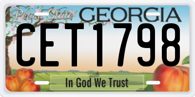GA license plate CET1798