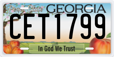 GA license plate CET1799