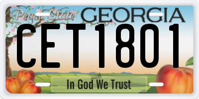 GA license plate CET1801