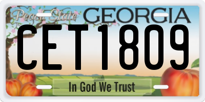 GA license plate CET1809