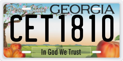 GA license plate CET1810