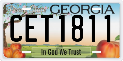 GA license plate CET1811