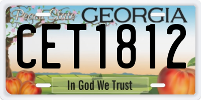 GA license plate CET1812