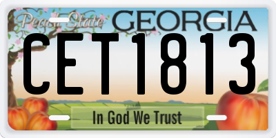GA license plate CET1813