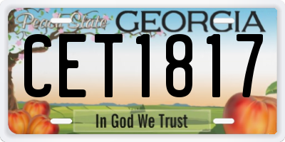 GA license plate CET1817