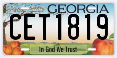 GA license plate CET1819