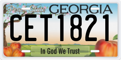 GA license plate CET1821