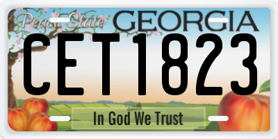 GA license plate CET1823