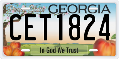 GA license plate CET1824