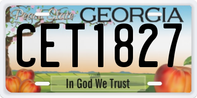 GA license plate CET1827