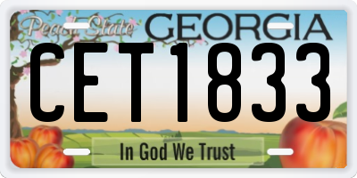 GA license plate CET1833