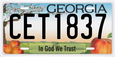 GA license plate CET1837