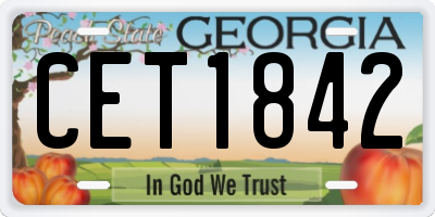 GA license plate CET1842