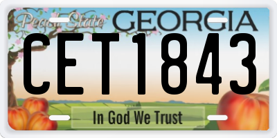 GA license plate CET1843
