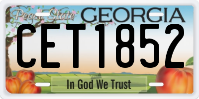 GA license plate CET1852