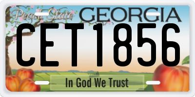 GA license plate CET1856