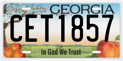 GA license plate CET1857