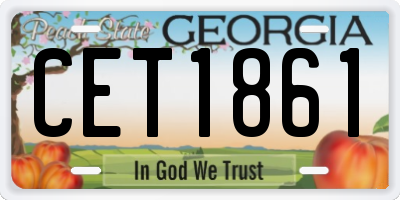 GA license plate CET1861