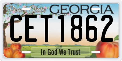 GA license plate CET1862
