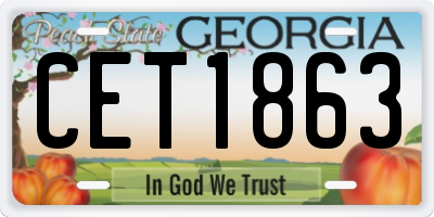 GA license plate CET1863